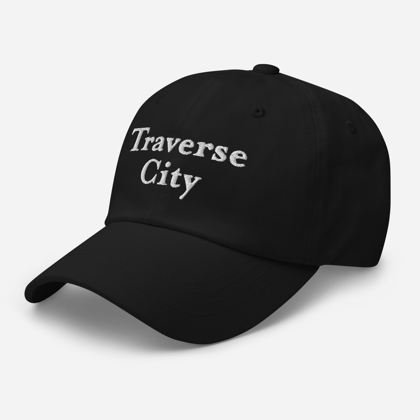 'Traverse City' Dad Hat | White/Black Embroidery