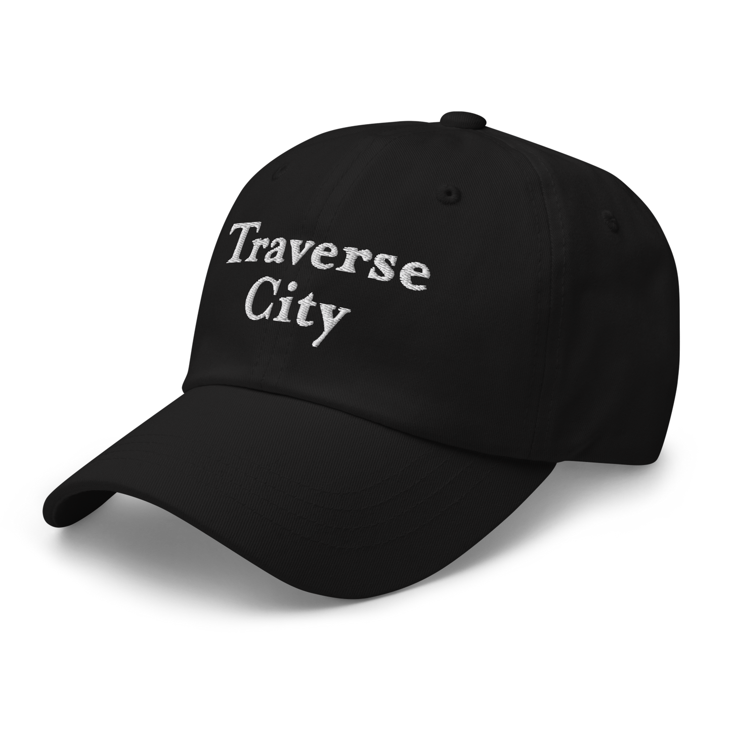 'Traverse City' Dad Hat | White/Black Embroidery