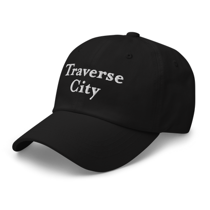 'Traverse City' Dad Hat | White/Black Embroidery