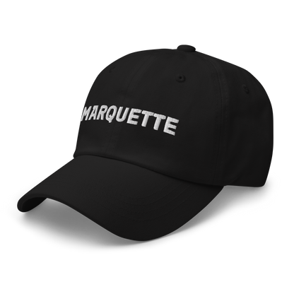 'Marquette' Dad Hat | White/Navy Embroidery