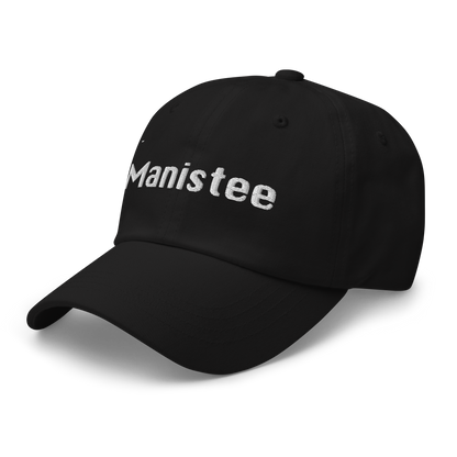 'Manistee' Dad Hat | White/Black Embroidery