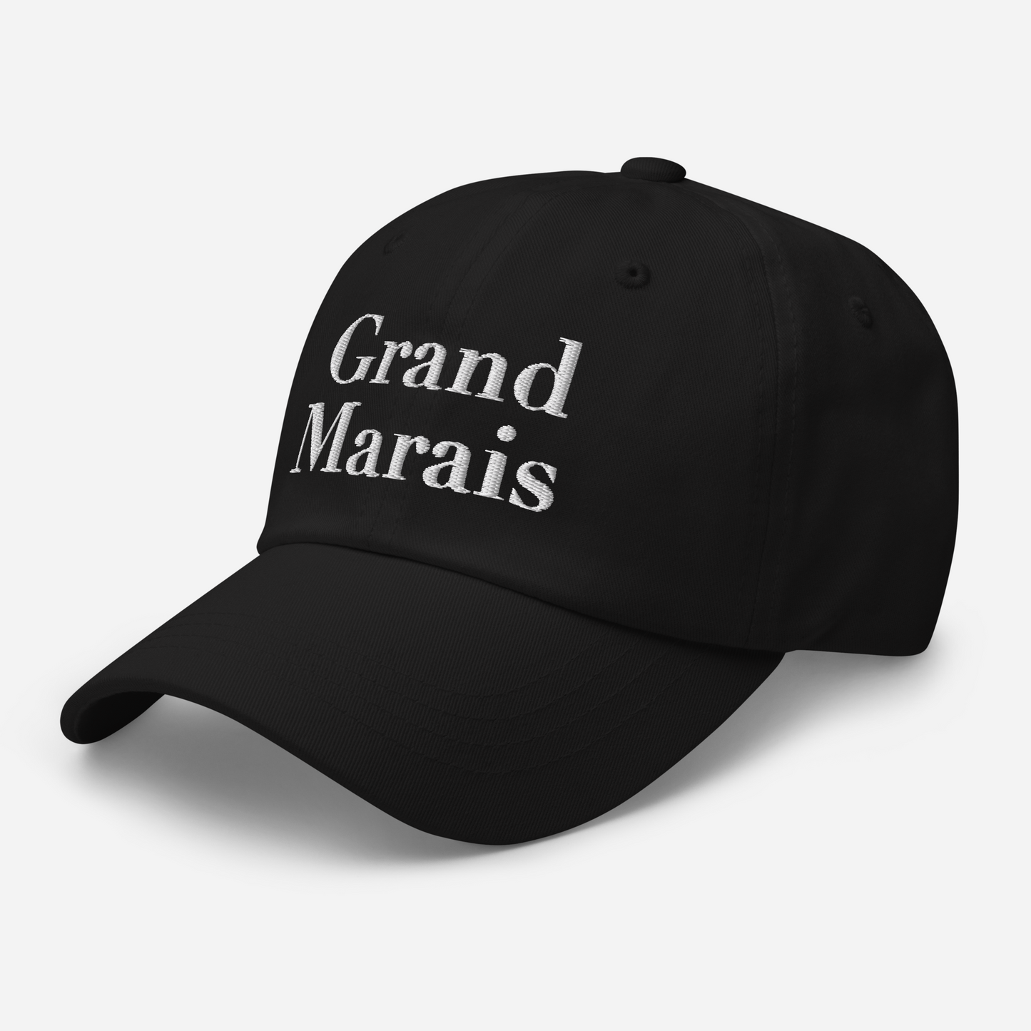 'Grand Marais' Dad Hat | White/Black Embroidery