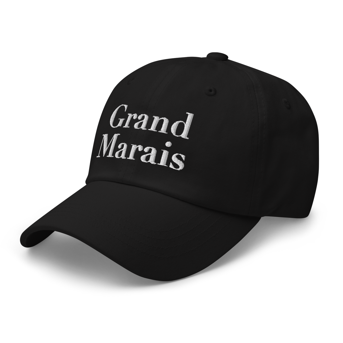 'Grand Marais' Dad Hat | White/Black Embroidery