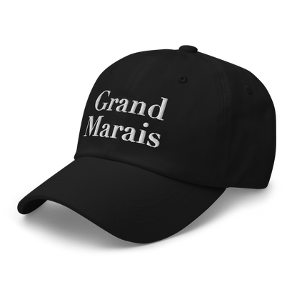 'Grand Marais' Dad Hat | White/Black Embroidery