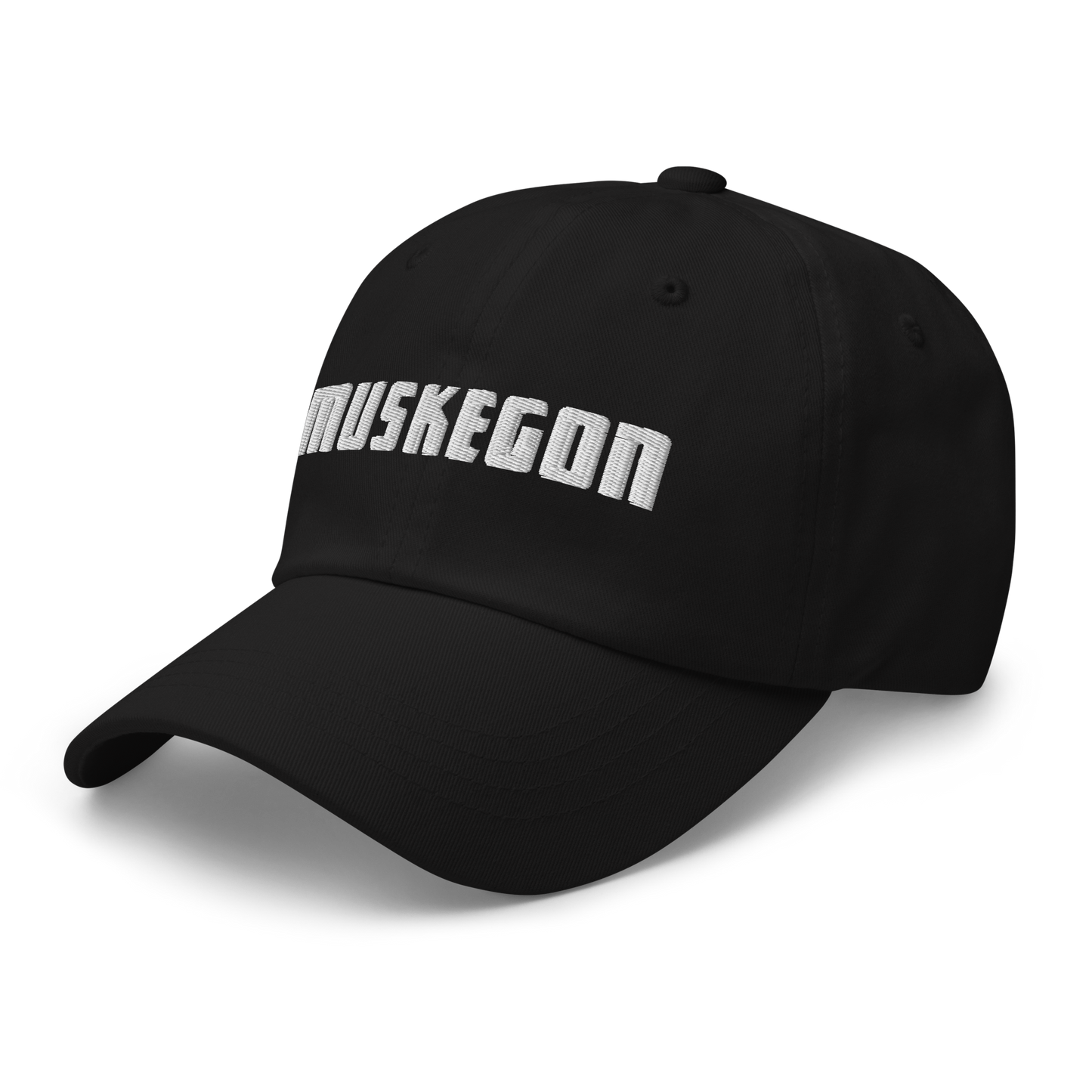 'Muskegon' Dad Hat | White/Black Emboridery