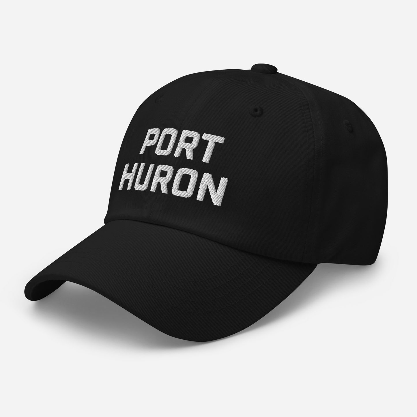 'Port Huron' Dad Hat | White/Black Embroidey