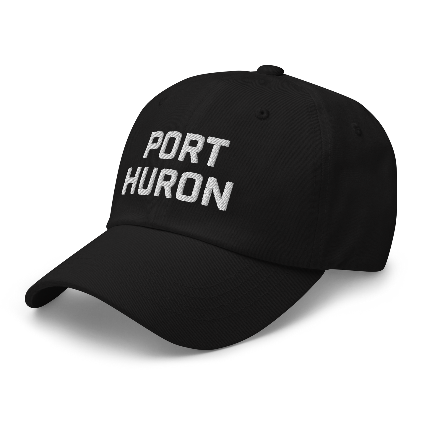 'Port Huron' Dad Hat | White/Black Embroidey