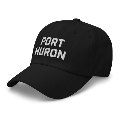 'Port Huron' Dad Hat | White/Black Embroidey