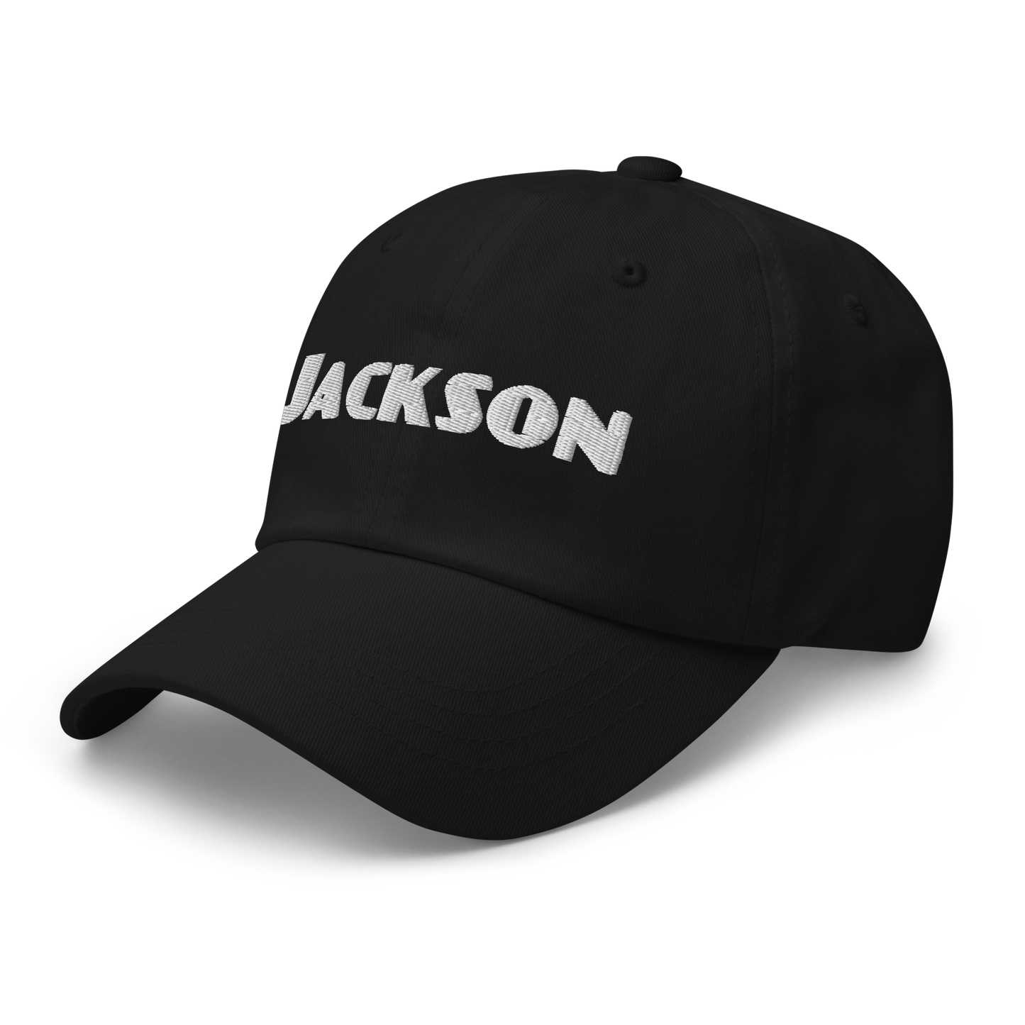 'Jackson' Dad Hat | White/Black Embroidery