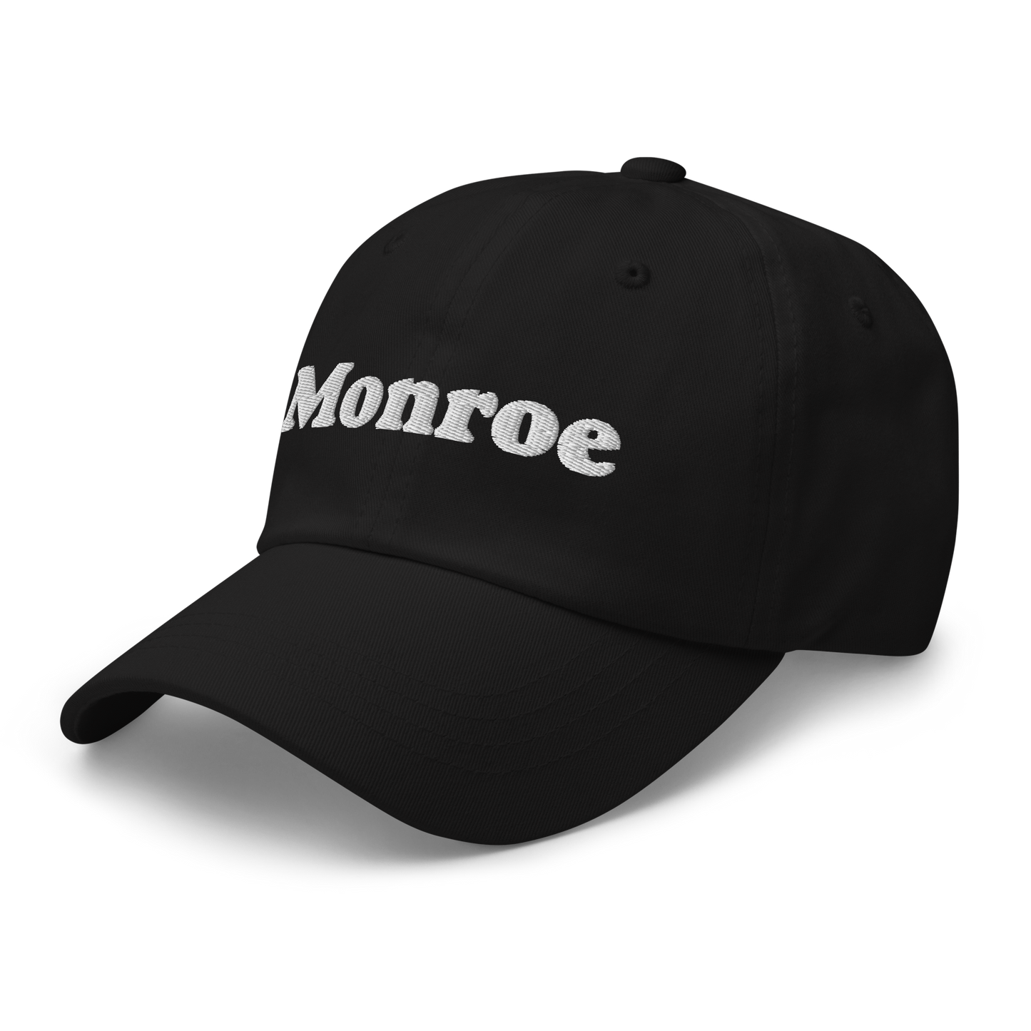 'Monroe' Dad Hat | White/Black Embroidery