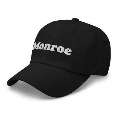 'Monroe' Dad Hat | White/Black Embroidery