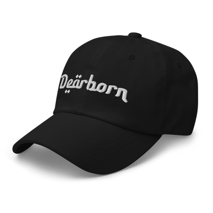 'Dearborn' Dad Hat | White/Black Embroidery