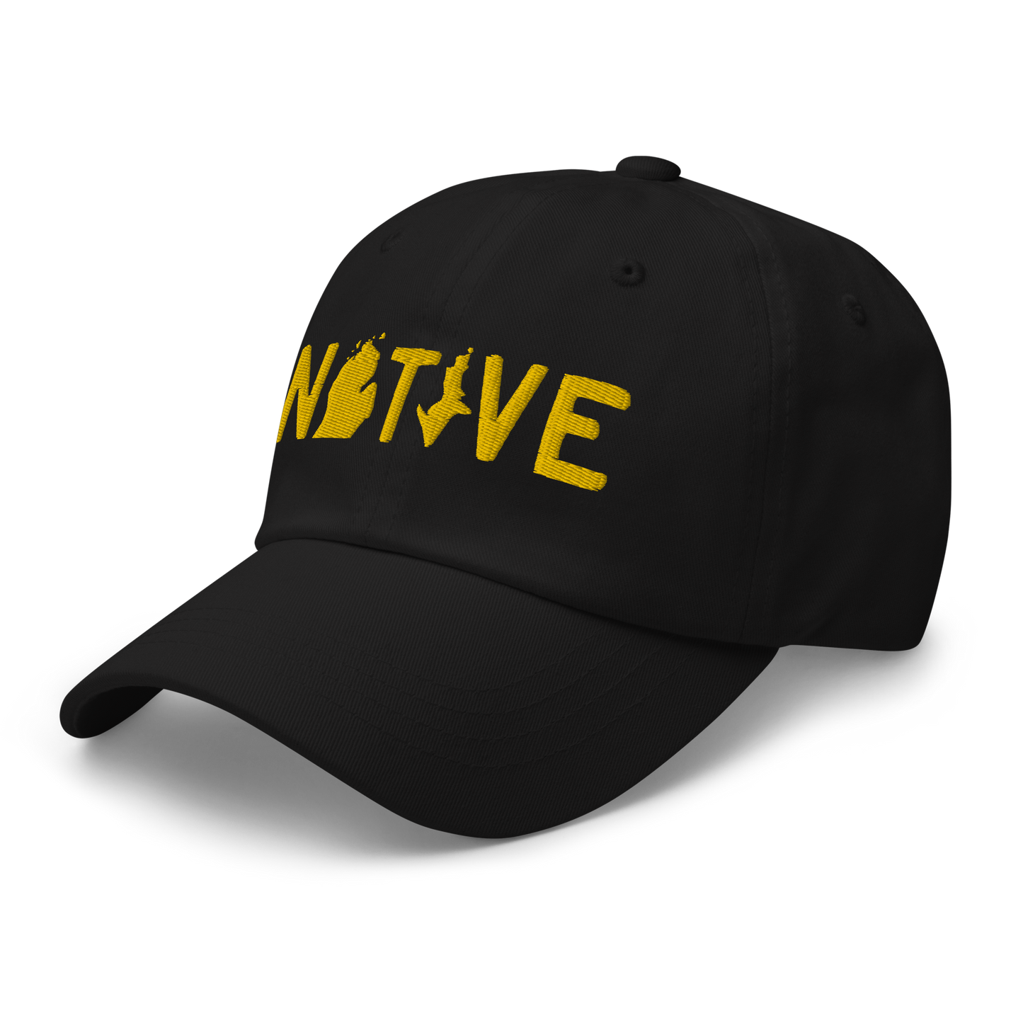 Michigan 'Native' Dad Hat (Licence Plate Font) | Gold Embroidery