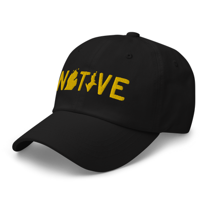 Michigan 'Native' Dad Hat (Licence Plate Font) | Gold Embroidery