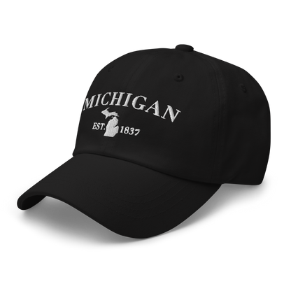 'Michigan EST 1837' Dad Hat (Didone Font)