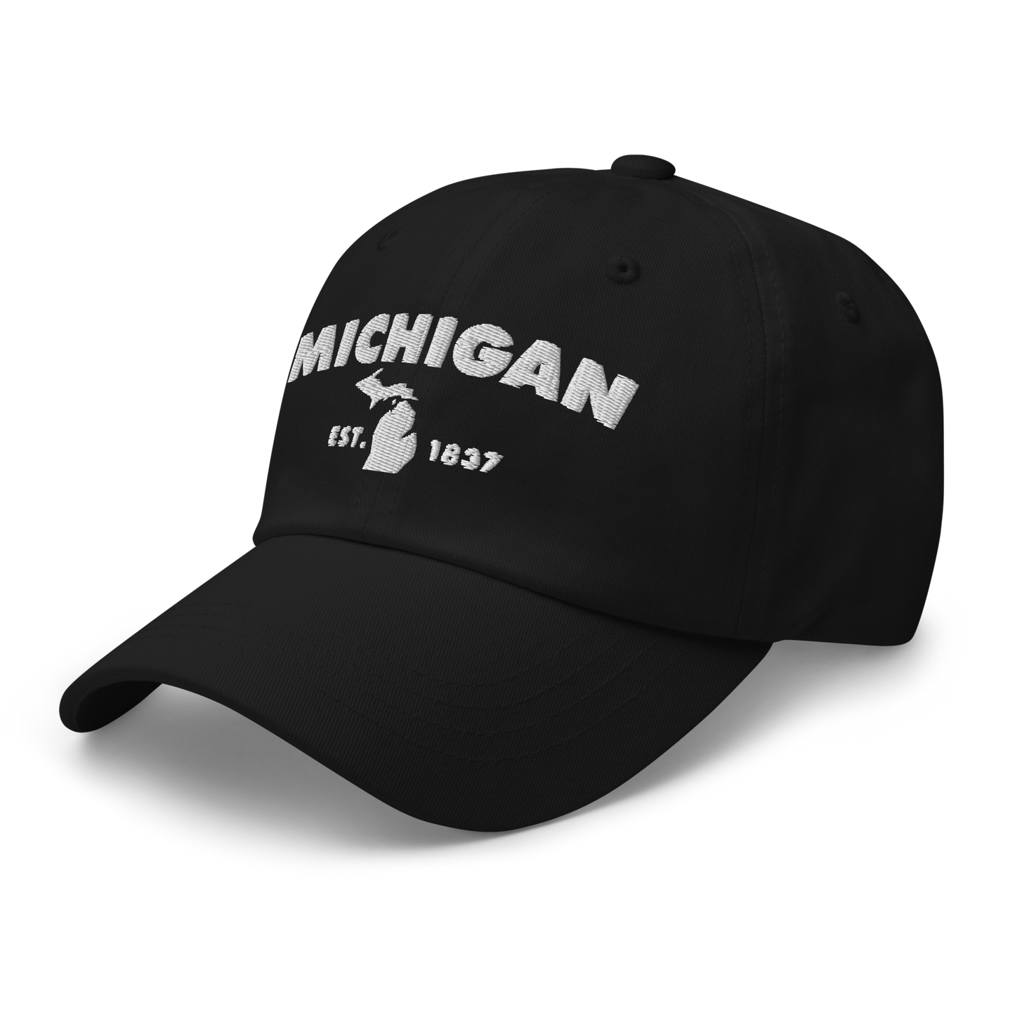 'Michigan EST 1837' Dad Hat (Geometric Sans Font)