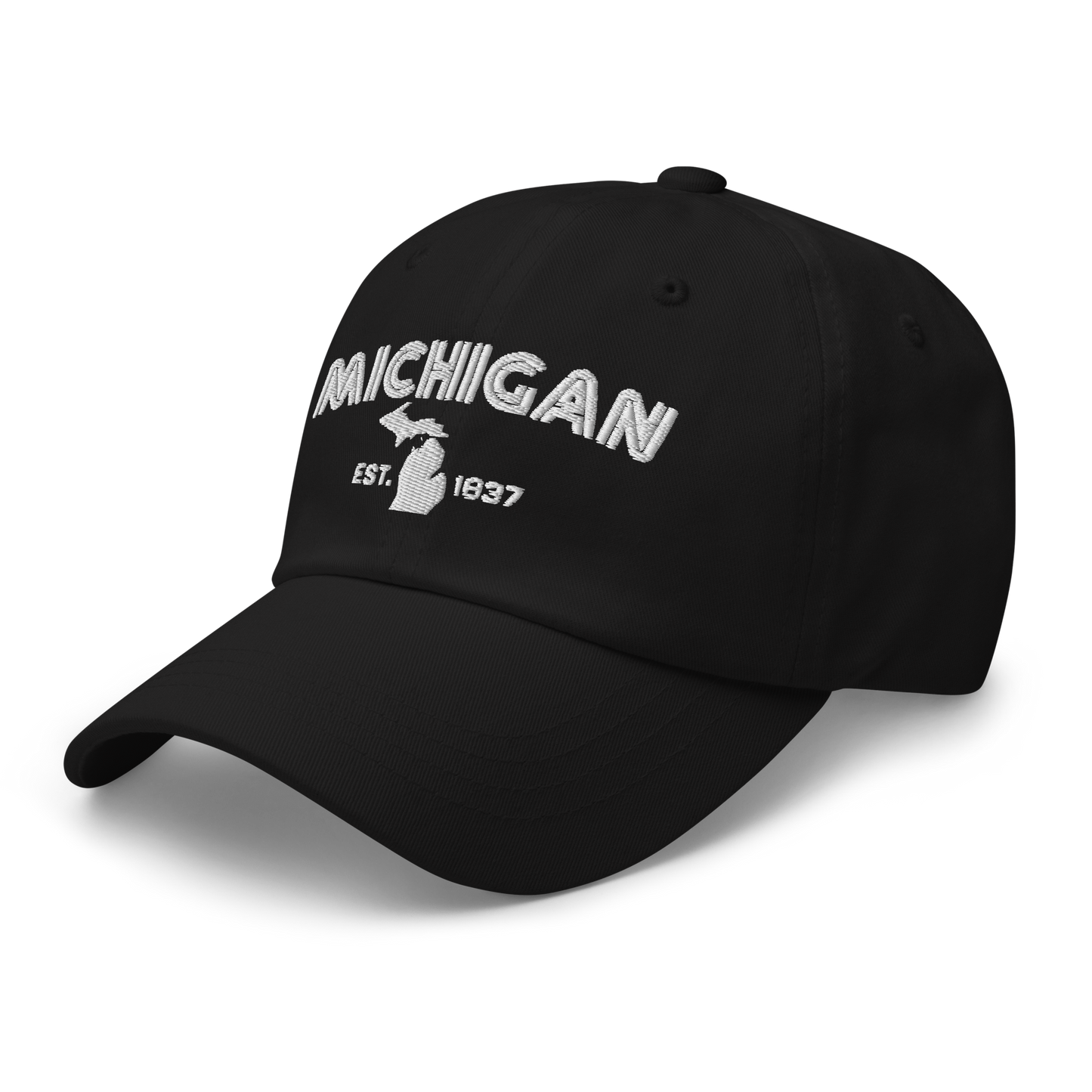 'Michigan EST 1837' Dad Hat (Metalpress Font)