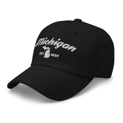 'Michigan EST 1837' Dad Hat (Script Font)