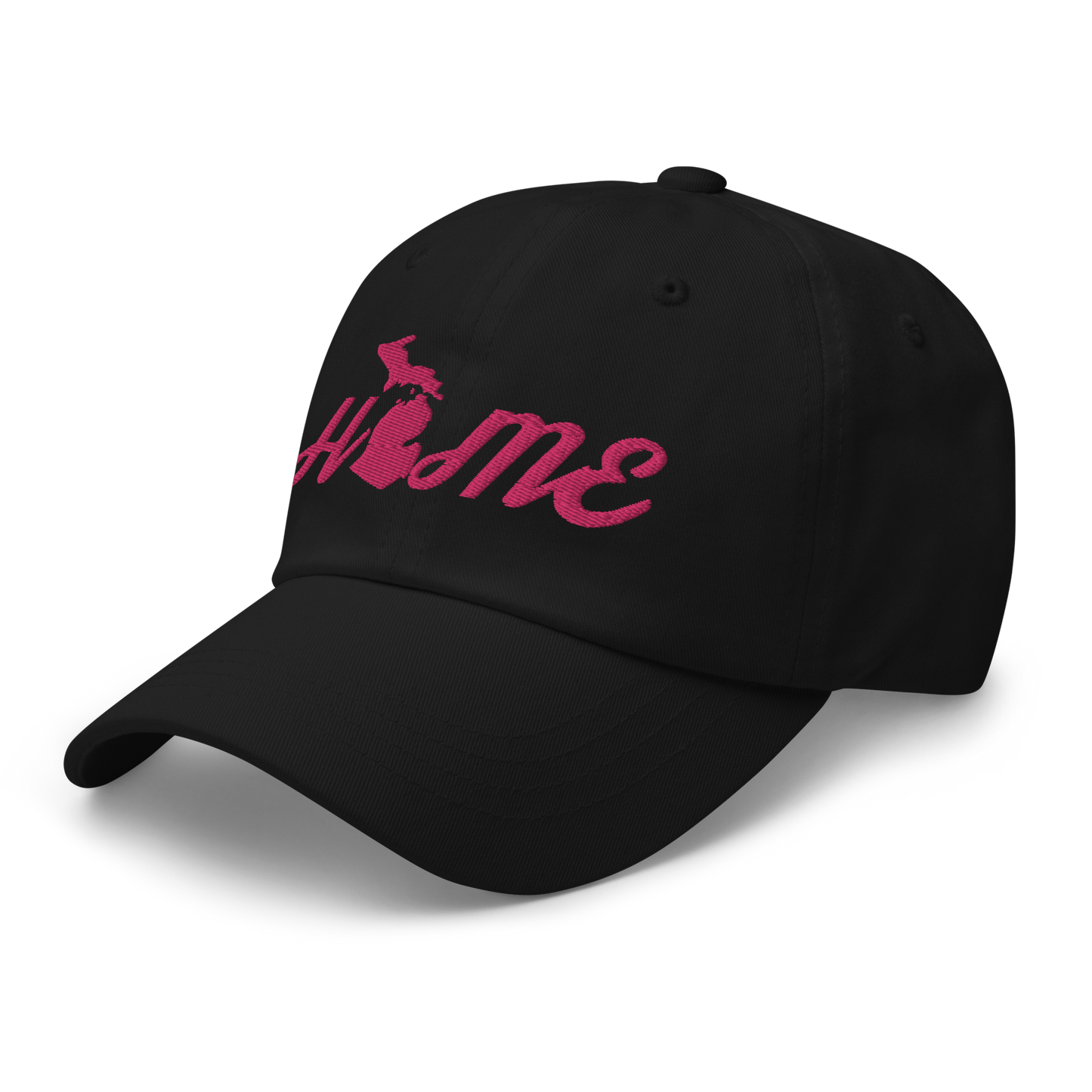 Michigan 'Home' Dad Hat (Script Font) | Pink Embroidery