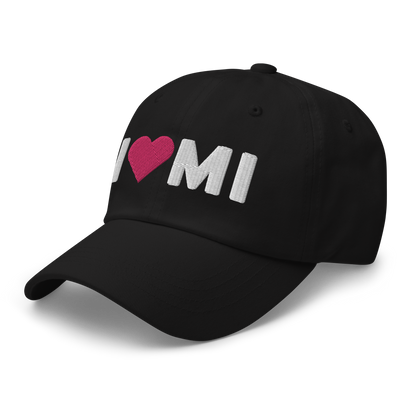 Michigan 'I ❤️ MI' Dad Hat (Rounded Swiss Font)