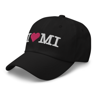 Michigan 'I ❤️ MI' Dad Hat (Typewriter Font)