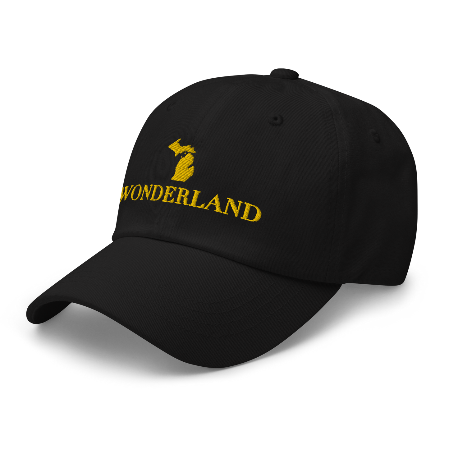 Michigan 'Wonderland' Dad Hat (Didone Font) | Gold Embroidery