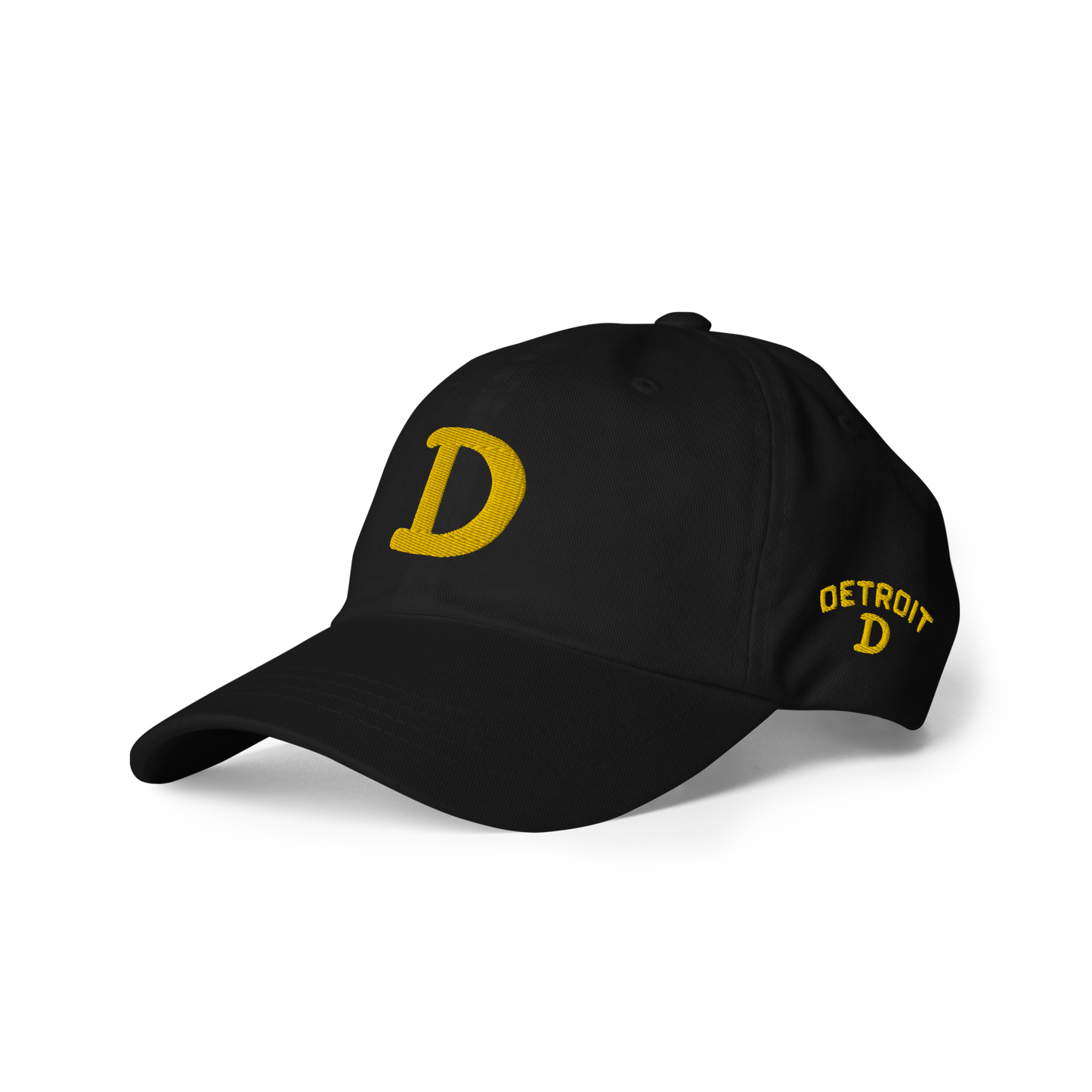 Detroit 'Old French D' Dad Hat (w/ Side Design) | Gold Embroidery