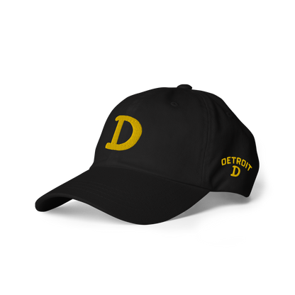 Detroit 'Old French D' Dad Hat (w/ Side Design) | Gold Embroidery