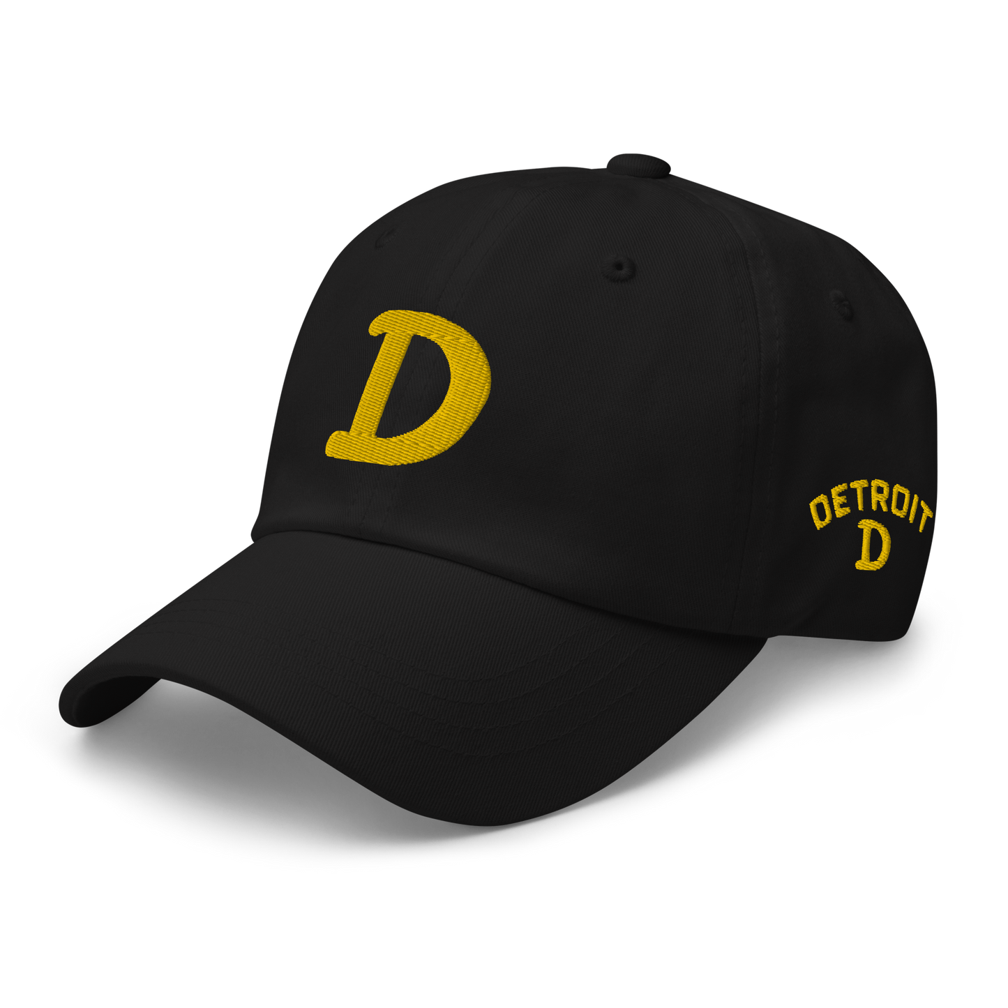 Detroit 'Old French D' Dad Hat (w/ Side Design) | Gold Embroidery