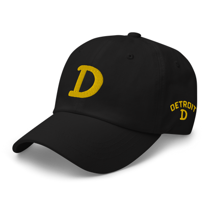 Detroit 'Old French D' Dad Hat (w/ Side Design) | Gold Embroidery