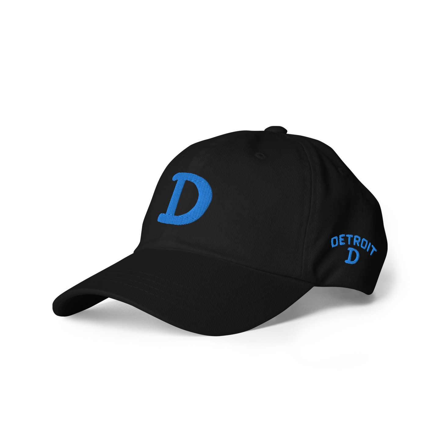 Detroit 'Old French D' Dad Hat (w/ Side Design) | Azure Embroidery