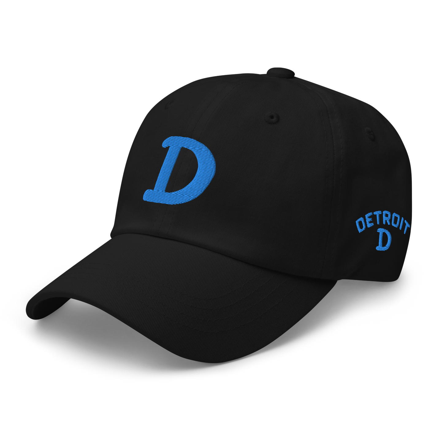 Detroit 'Old French D' Dad Hat (w/ Side Design) | Azure Embroidery