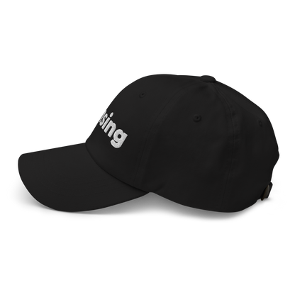 'Lansing' Dad Hat | White/Black Embroidery