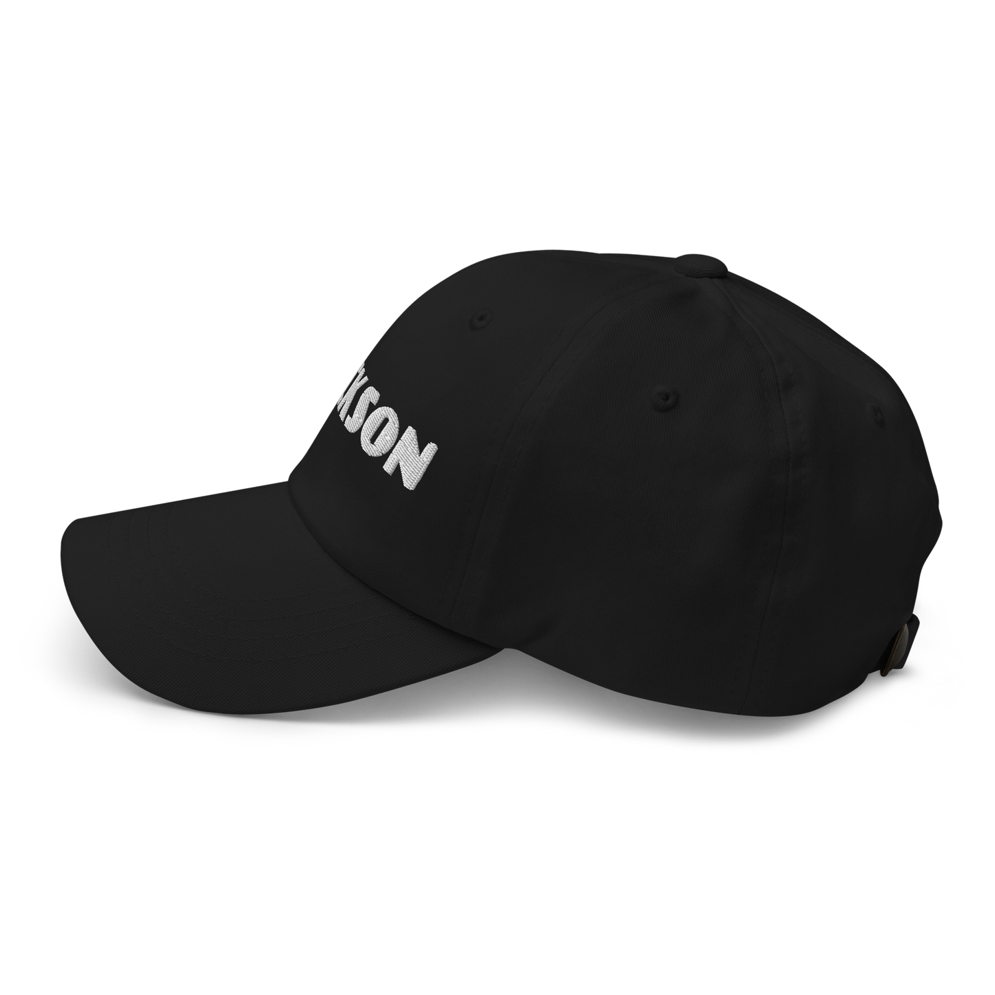 'Jackson' Dad Hat | White/Black Embroidery