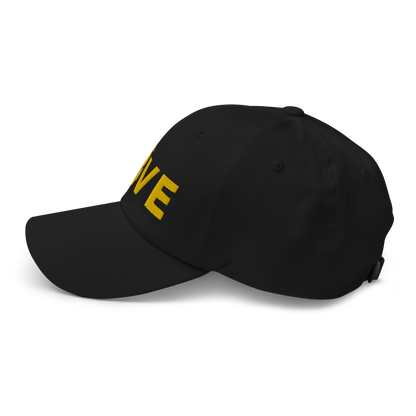 Michigan 'Love' Dad Hat (Geometric Sans Font) | Gold Embroidery