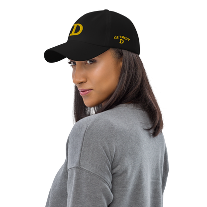 Detroit 'Old French D' Dad Hat (w/ Side Design) | Gold Embroidery