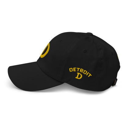 Detroit 'Old French D' Dad Hat (w/ Side Design) | Gold Embroidery