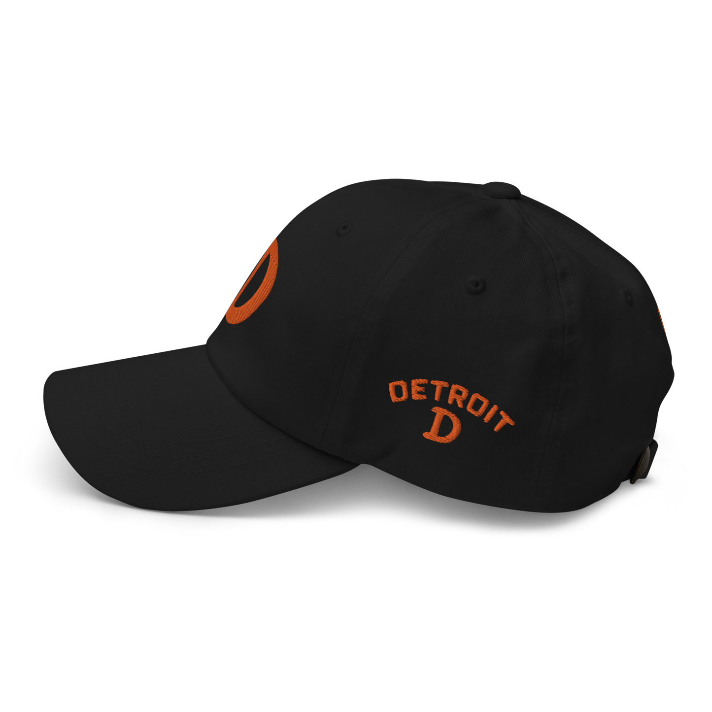 Detroit 'Old French D' Dad Hat (w/ Side Design) | Orange Embroidery