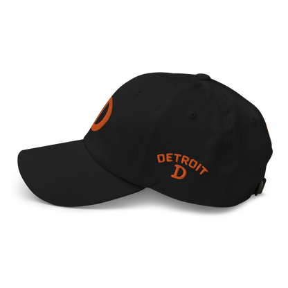 Detroit 'Old French D' Dad Hat (w/ Side Design) | Orange Embroidery