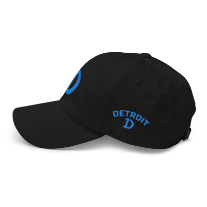 Detroit 'Old French D' Dad Hat (w/ Side Design) | Azure Embroidery