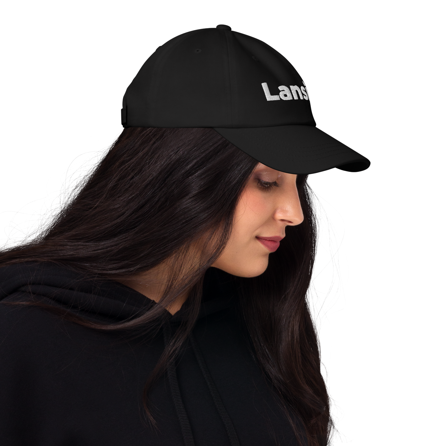 'Lansing' Dad Hat | White/Black Embroidery