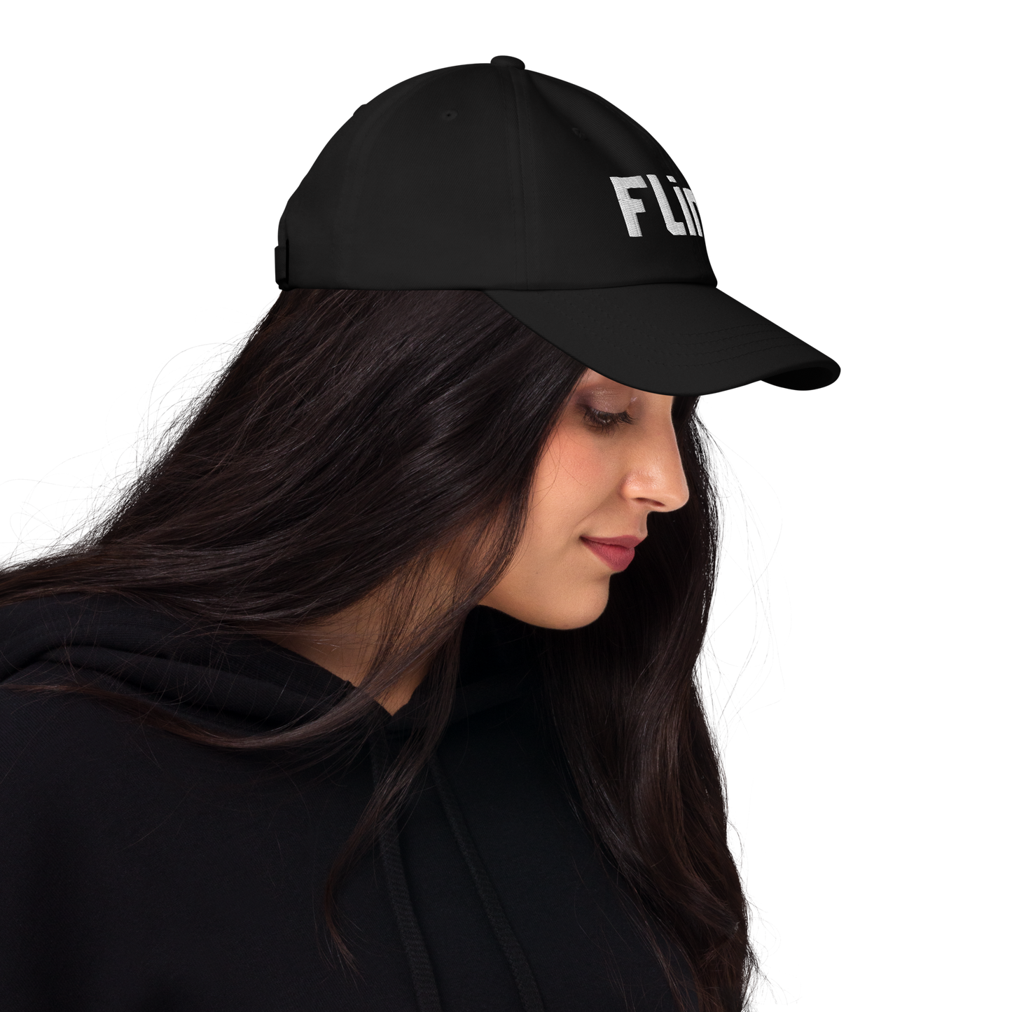 'Flint' Dad Hat | White/Black Embroidery