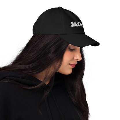 'Jackson' Dad Hat | White/Black Embroidery