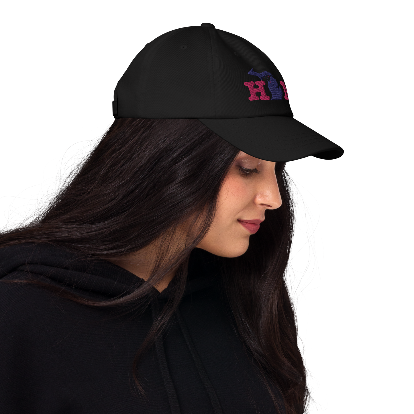 Michigan 'Home' Dad Hat (Typewriter Font) | Pink Embroidery