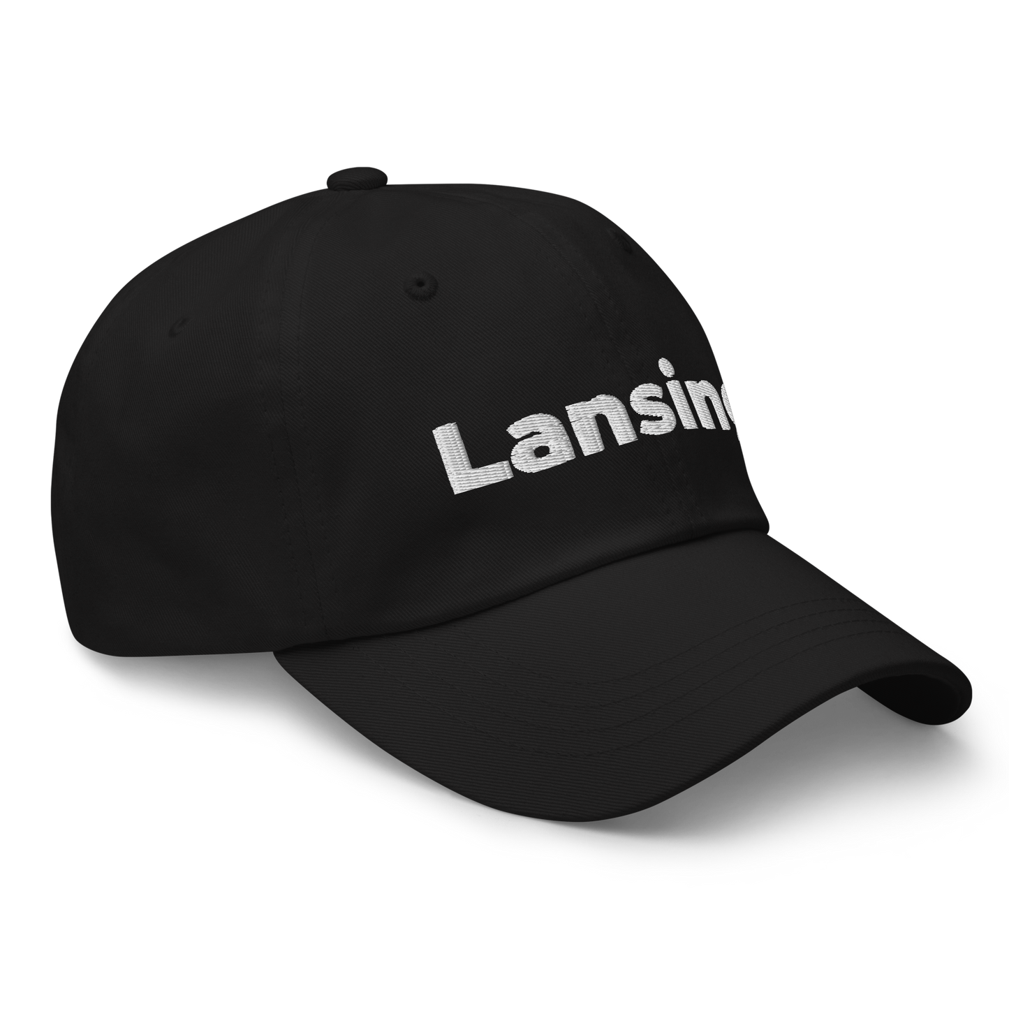 'Lansing' Dad Hat | White/Black Embroidery