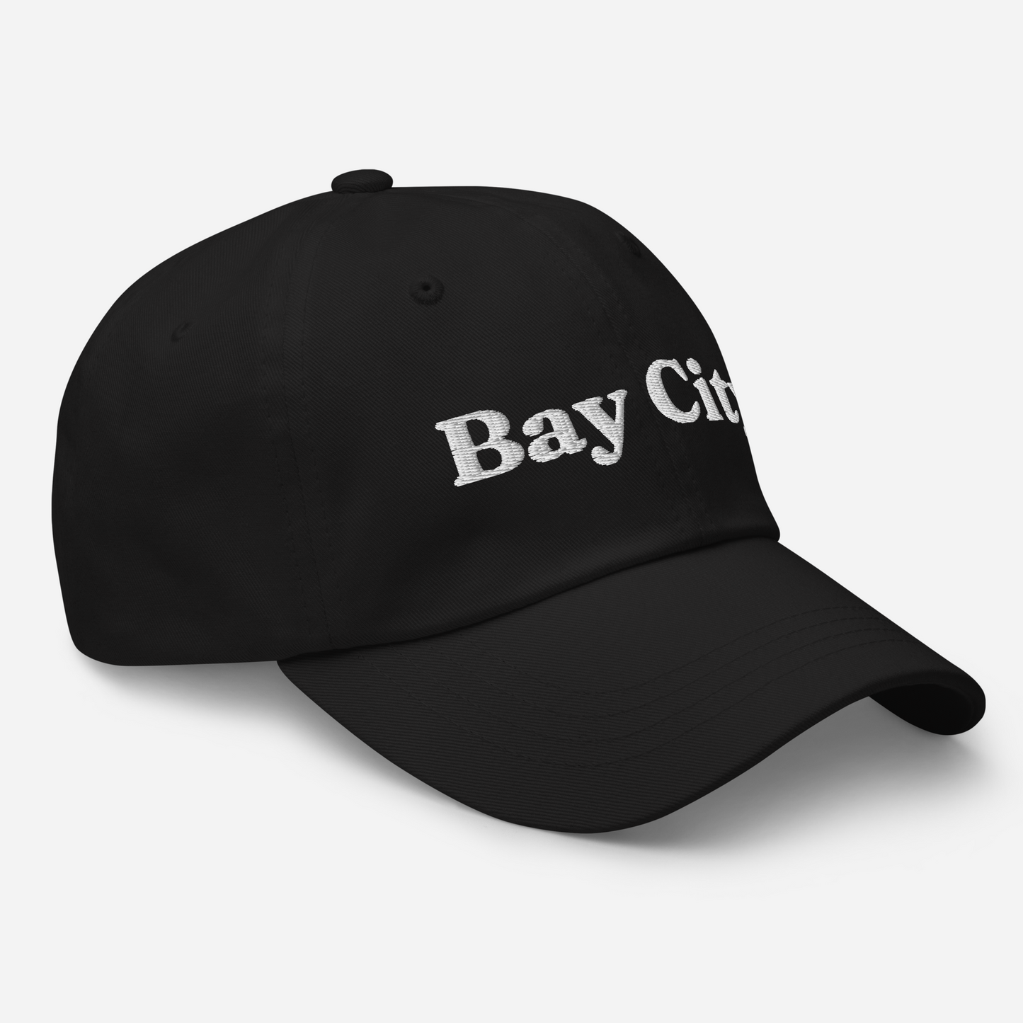 'Bay City' Dad Hat | White/Navy Embroidery