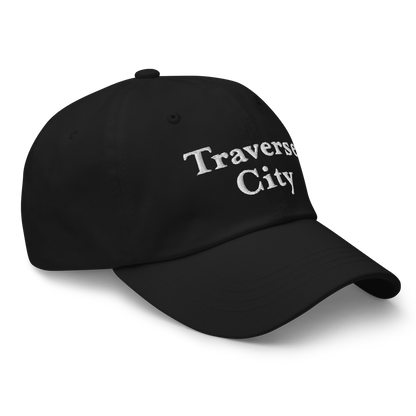 'Traverse City' Dad Hat | White/Black Embroidery