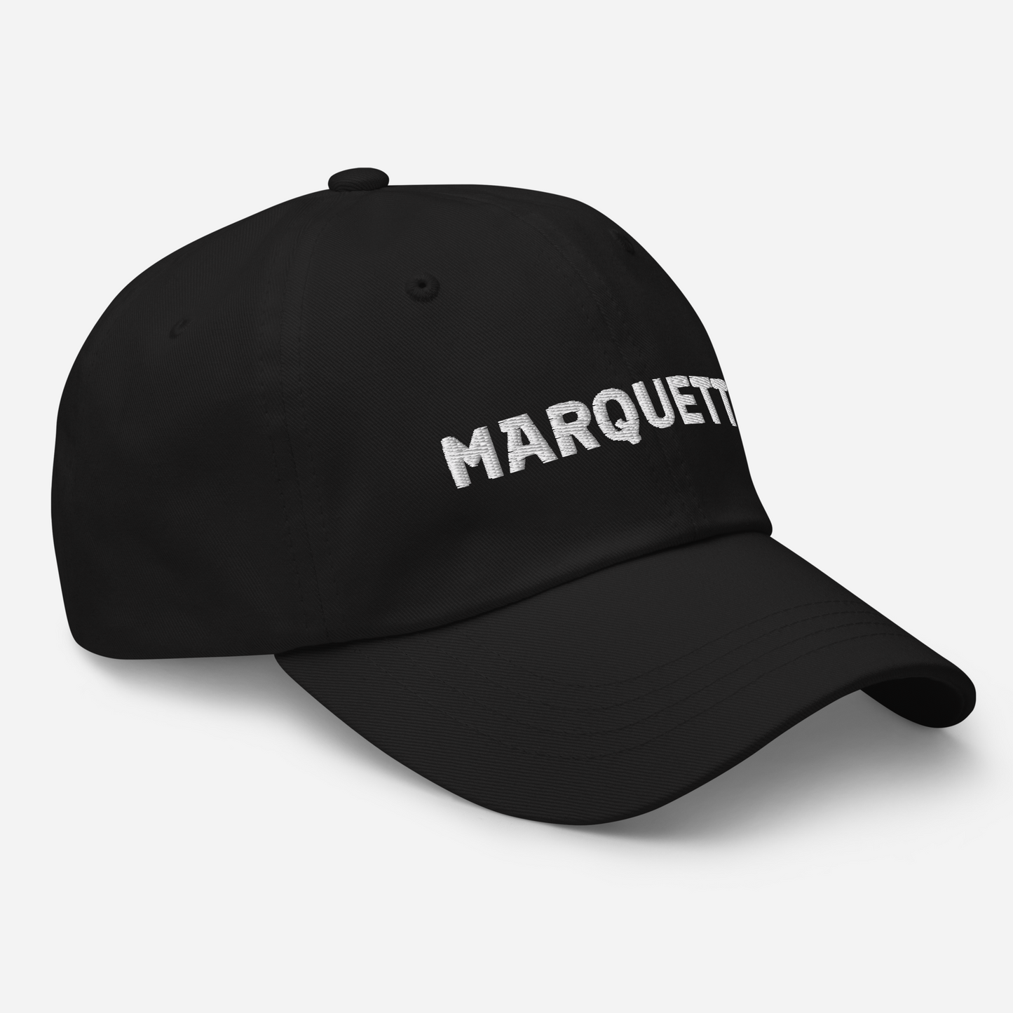 'Marquette' Dad Hat | White/Navy Embroidery