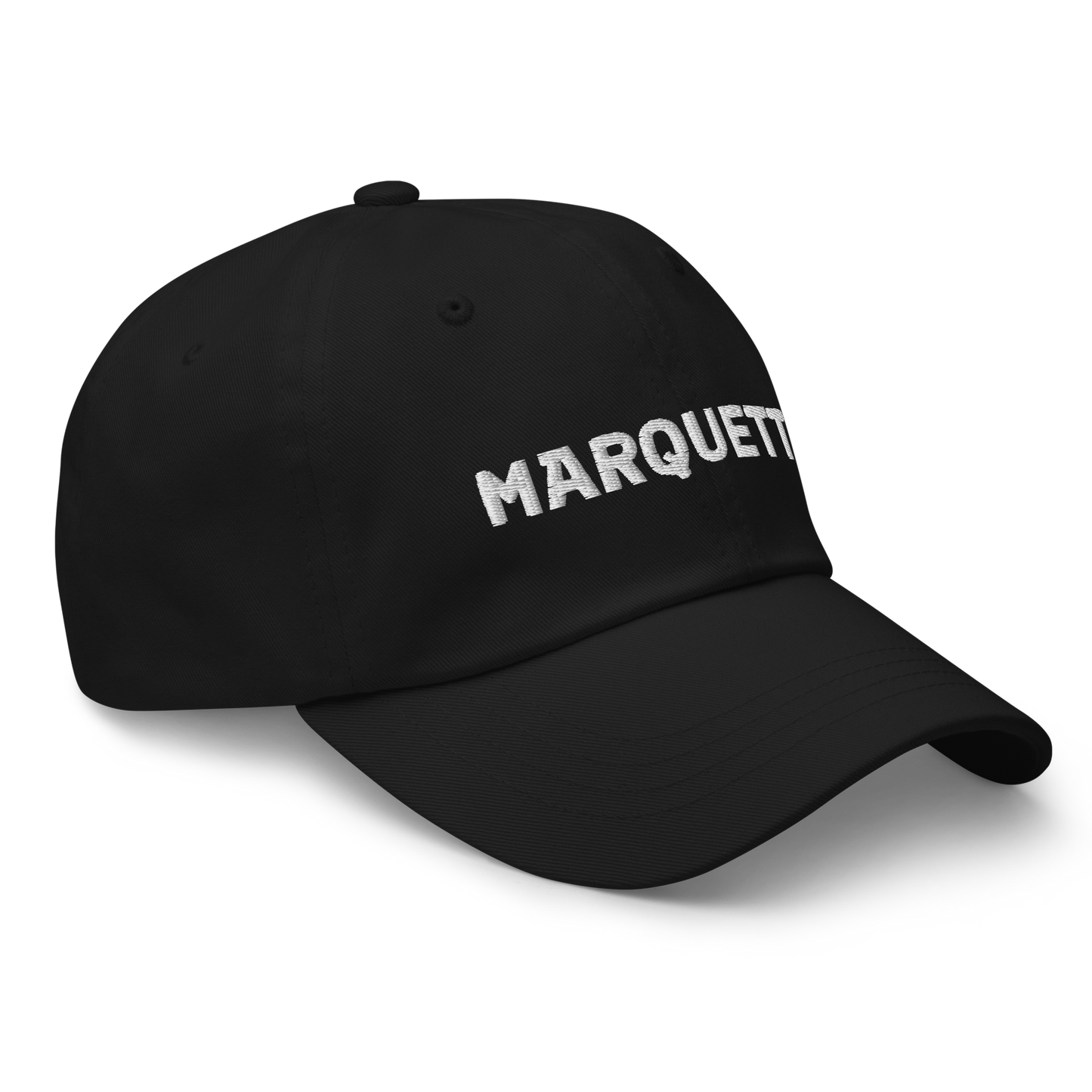 'Marquette' Dad Hat | White/Navy Embroidery