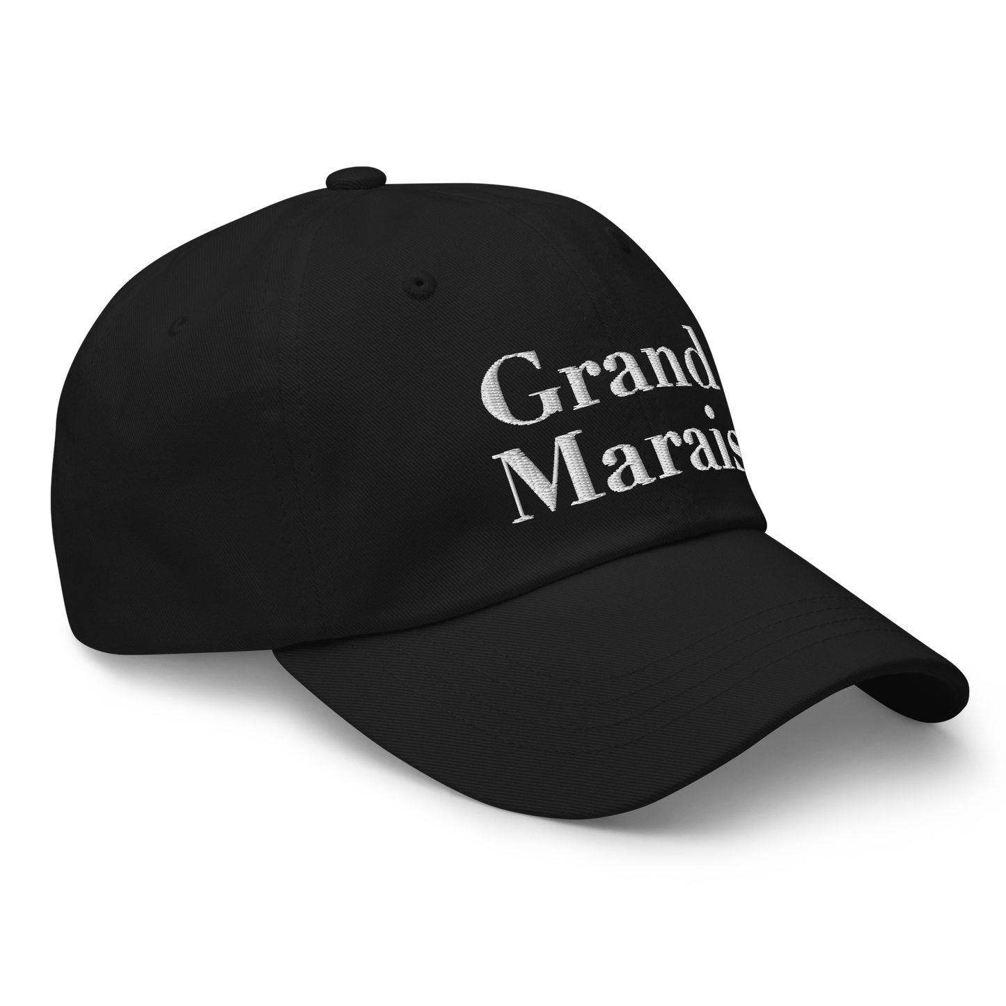 'Grand Marais' Dad Hat | White/Black Embroidery